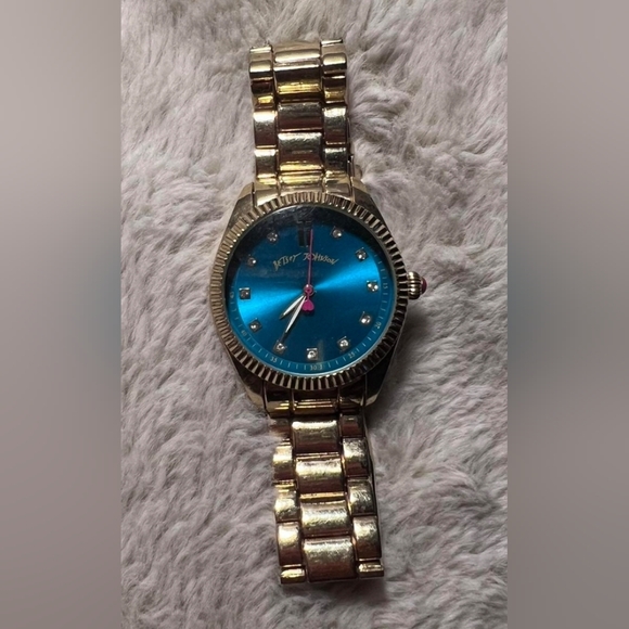 Betsey Johnson Designer Blue Gold Designer Watch main image 8